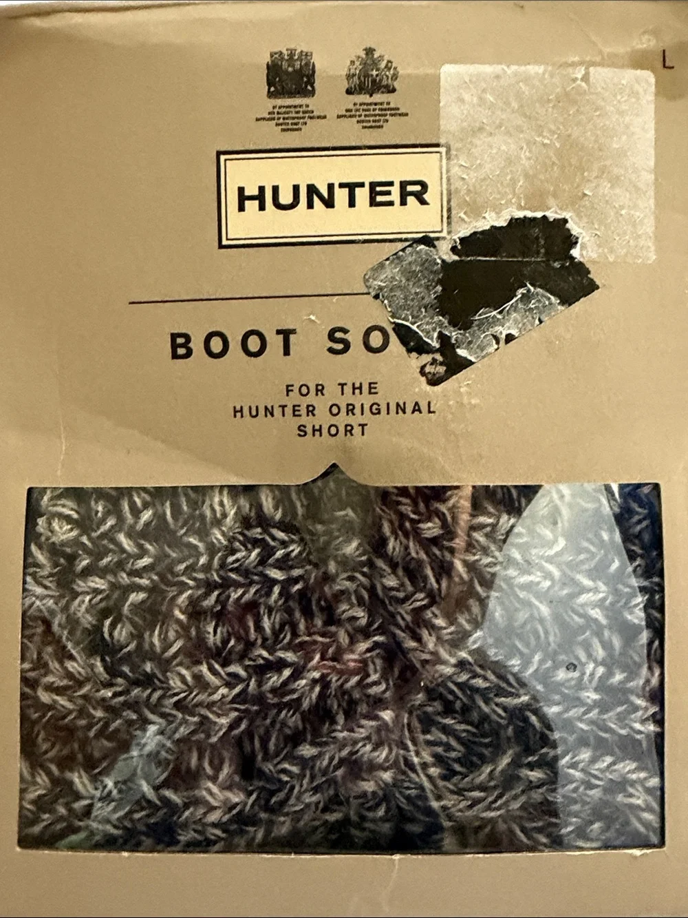 Hunter Men's Boot Socks navy & Gray Heather short sz L